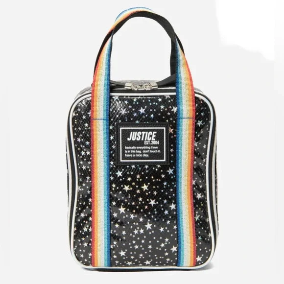 Justice Girls Star Patterned Striped Backpack Set NEW - Picture 4 of 8